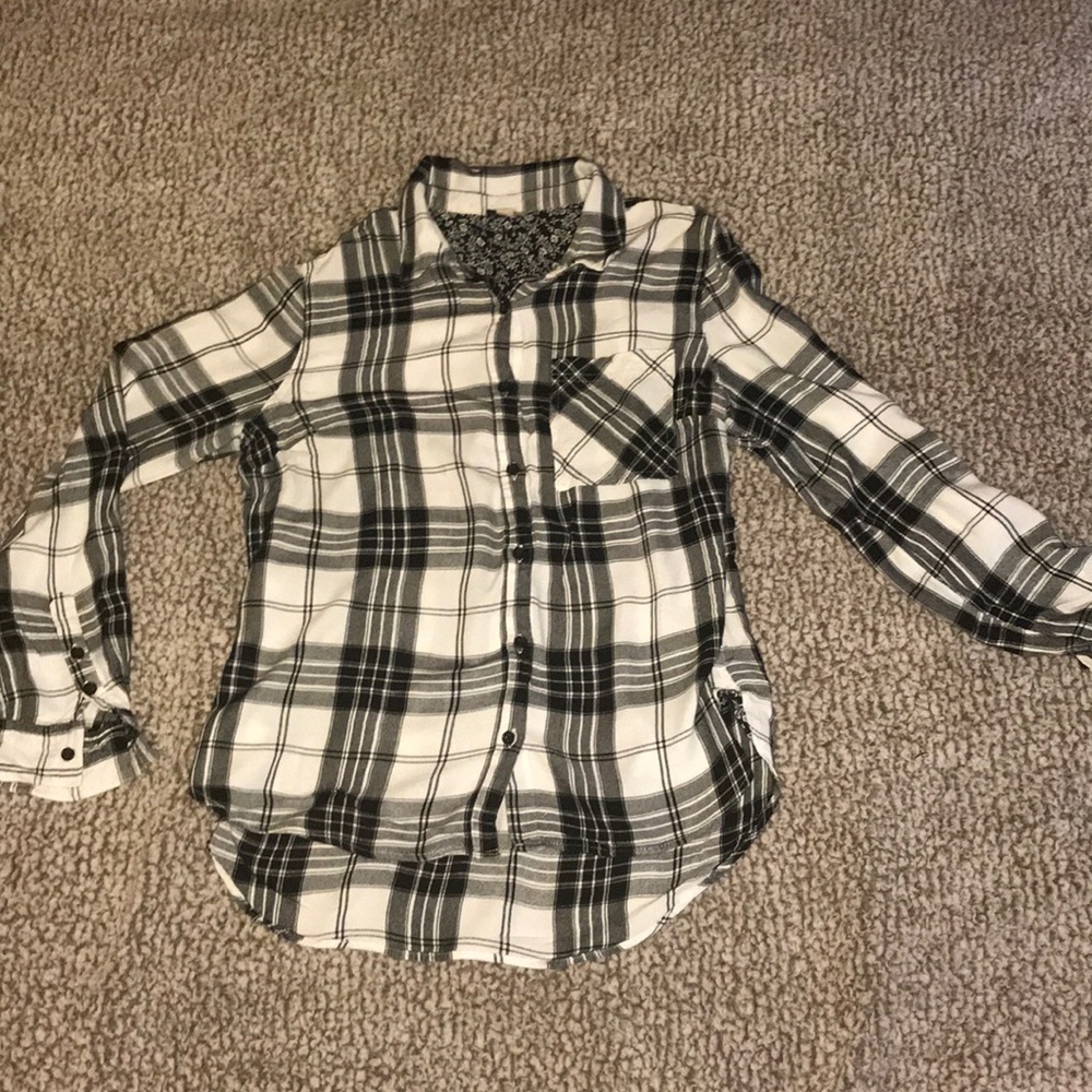 Black and white plaid flannel